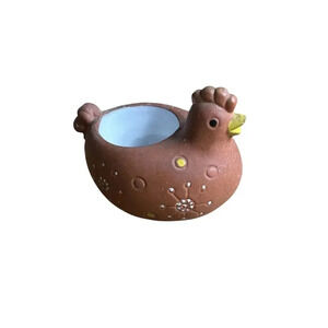 Holt Howard Chicken Tea Light Candle Holder Terra Cotta Hen Vintage